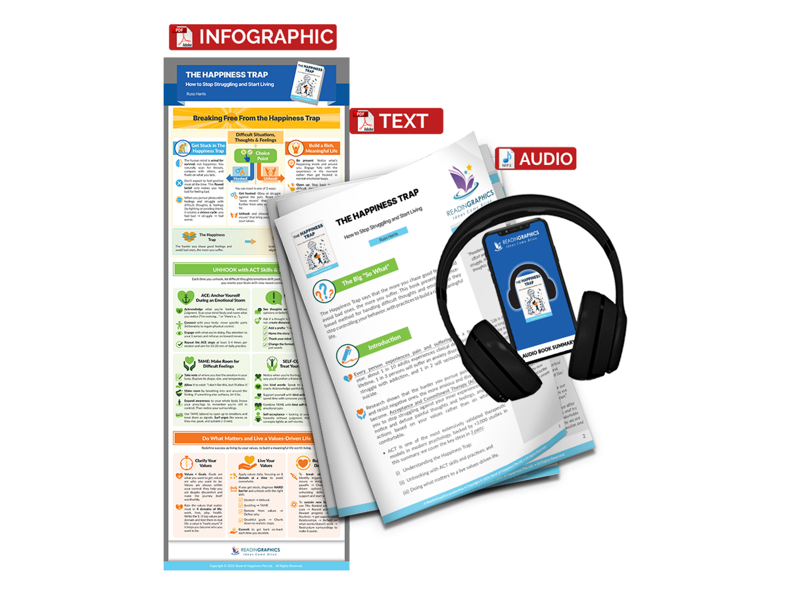 The Happiness Trap summary - Book Summary Bundle